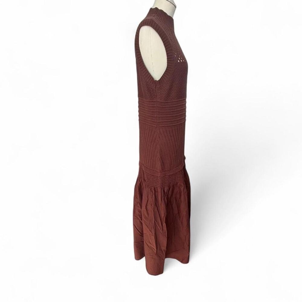 Anthropologie Sleeveless Mock-Neck Drop-Waist Sweater Midi Dress (sz L) 371 - Picture 5 of 9